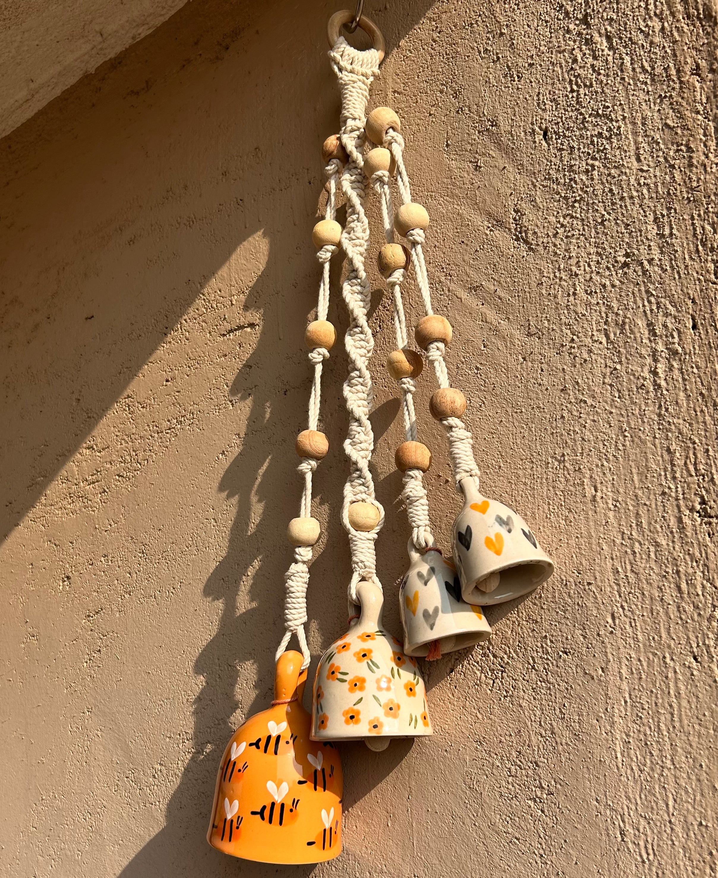 Handcrafted Macrame Bells - Ceramic Wall Hanging Decor | Zelora